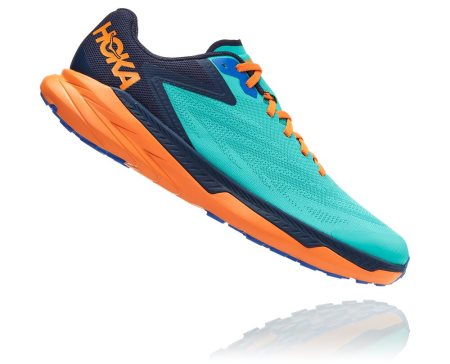 Hoka One One Zinal Moški Trail Tekaški Čevlji Turkizna / Oranžna SI-815423O